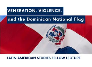 Veneration, Violence and the Dominican National Flag. Background image: a closeup to the crest of the flag of the Dominican Republic
